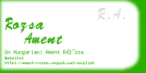 rozsa ament business card